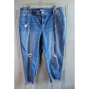 Lane Bryant Mid Rise Boyfriend Capri Signature Fit Flex Magic Waistband Size 16